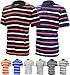 Enimay Men's Big and Tall Short Sleeve Casual Striped Polo Rugby Style Shirt