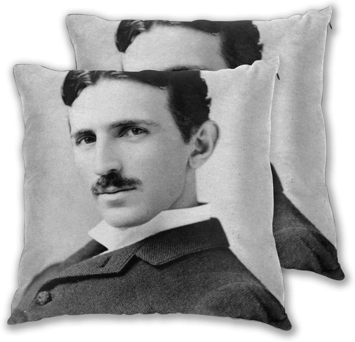 Lingace Throw Pillow Covers and Cases Portrait of Nikola Tesla Modern Minimalist Pillowcase 2 Pieces, Home Decoration Sofa Pillowcase Multi-Size 1616 1818 2020 2222