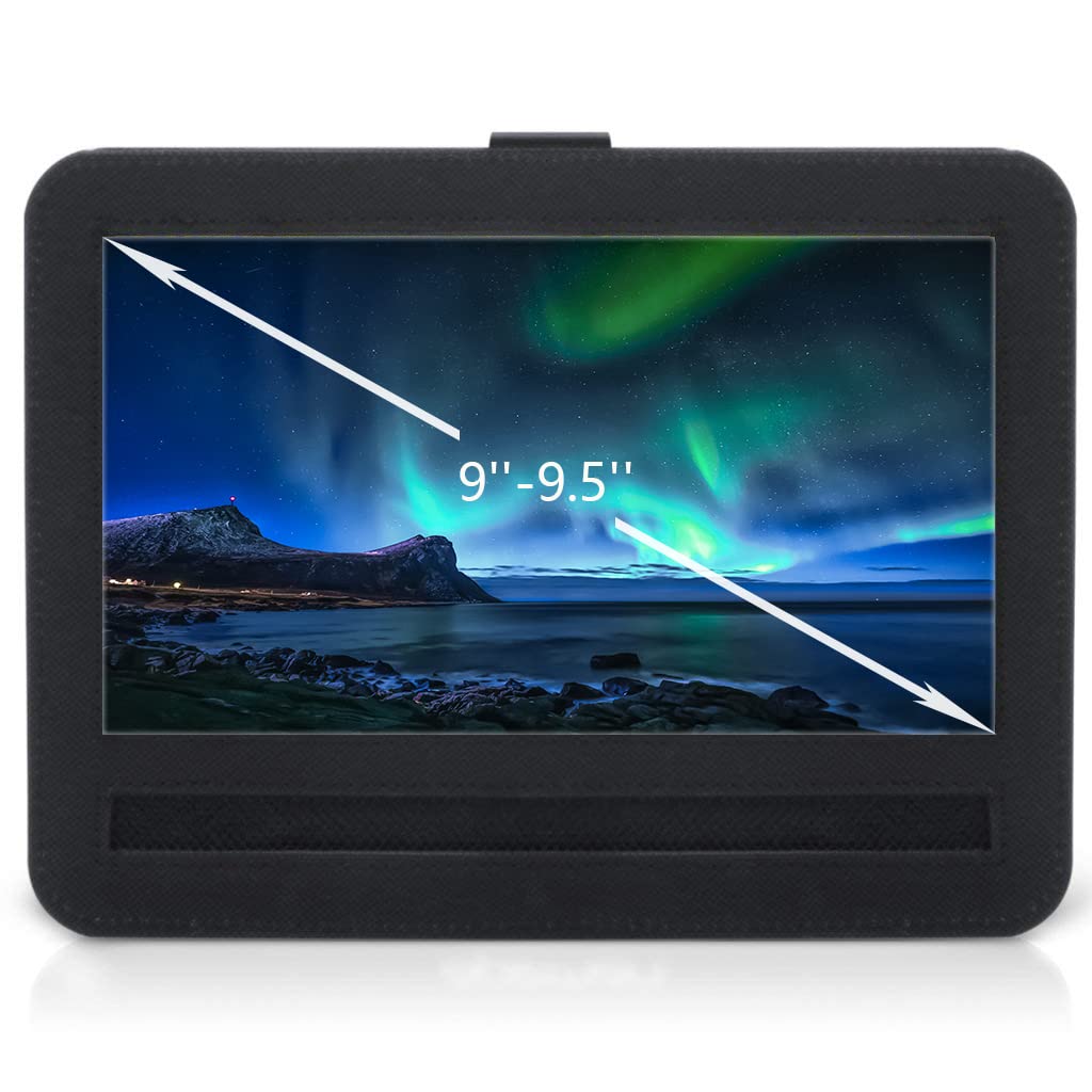 9-9.5 Inch Car Headrest Holder Accessory Package for Rotating Foldable Portable DVD Player Oxford Fabric Black