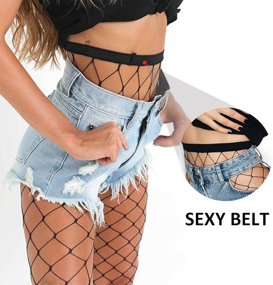 3 Pairs High Waist Tights Fishnet Stockings Thigh High Socks Mesh Net Pantyhose Black at  Women’s Clothing store