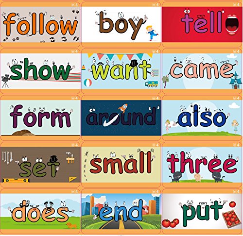 Alphabet, Short Vowel Phonics, 200 Sight Words - 322 X-Large Early Learning Flash cards - Baby, Toddler, Preschool, Kindergarten - Little Champion Reader Level 1 Word Reading cards