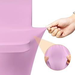 6 Pack 6 Feet Pink Spandex Tablecloth for