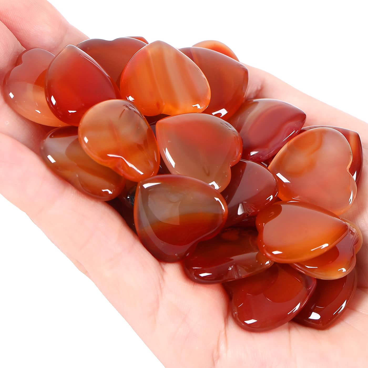 20 PCS Natural Heart Healing Crystals Red Carnelian