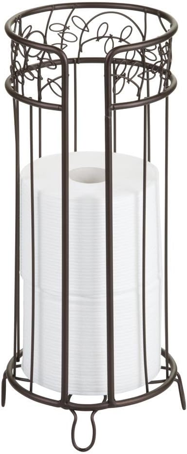iDesign Twigz Metal Toilet Tissue Roll Reserve Organizer for Bathroom, Compact Organizer, Holds 3 Rolls of Toilet Paper, Bronze: Home & Kitchen