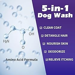 Comotech 3PCS Dog Bath Kit | 5-1 Dog Shampoo and