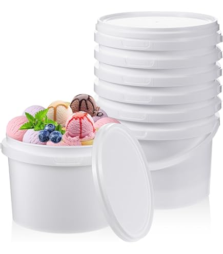 Amazon.com: 12 Pcs 1 Gallon Ice Cream Buckets with Lids 135