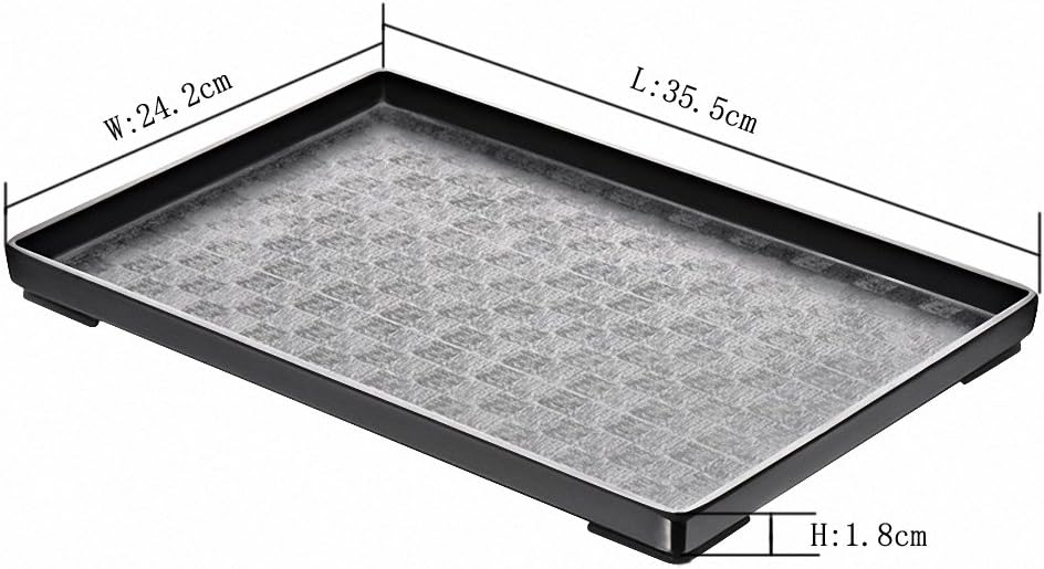 Reptile Food Bowl OMEM Large Water Dish,Feeding Dish, Tortoise Bowl (L, Black lattice) - Image 3