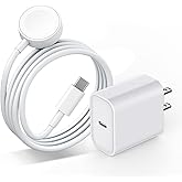 Upgraded Apple Watch Charger, Portable Fast Wireless Magnetic iWatch Charging Cable Cord with USB C Wall Charger Block Plug Adapter Compatible with Apple Watch Series 10,9,8,7,SE,6,5,4,3,2,1(1M/3.3FT)