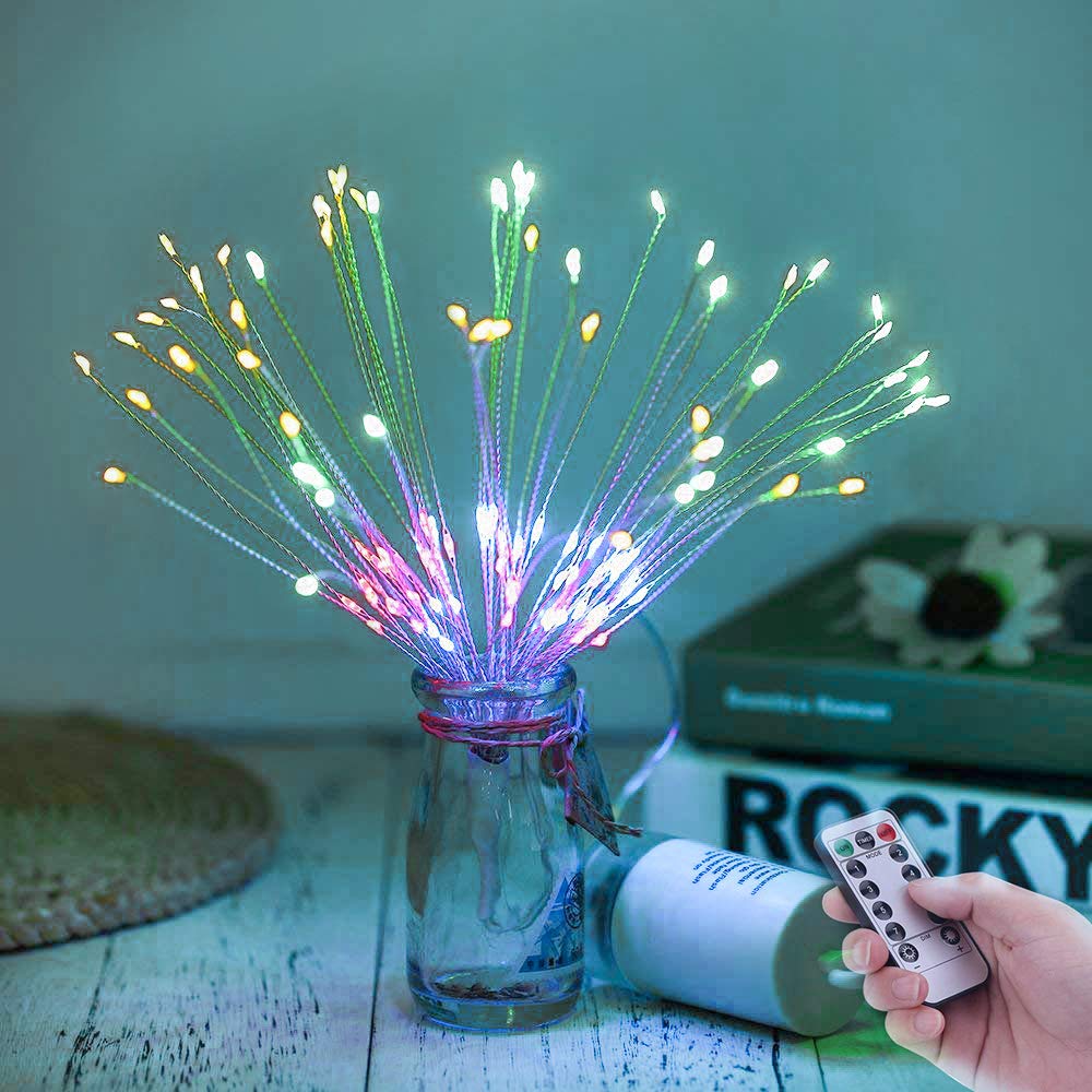 Battery Operated String Lights- 100 LED Fairy Lights with Remote and Timer (8 Modes, Dimmable, IP65 Waterproof, RGB Color Changing ) for Bedroom Patio Indoor Party Garden Outdoor