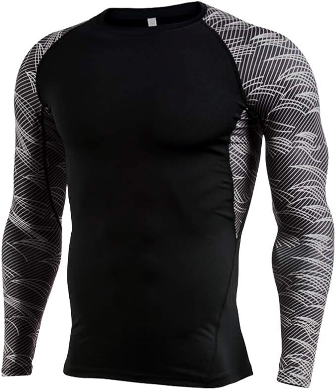 Aden Mens Base Layers Tops Long Sleeve Sports Running Compression Quick