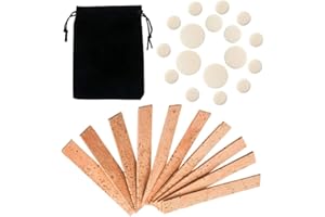 27 Pcs Clarinet Cork Replacement Kit with10 Pcs Clarinet Neck Joint Cork Sheet and 17 Pcs Clarinet Pads Bb Clarinet Woodwind 