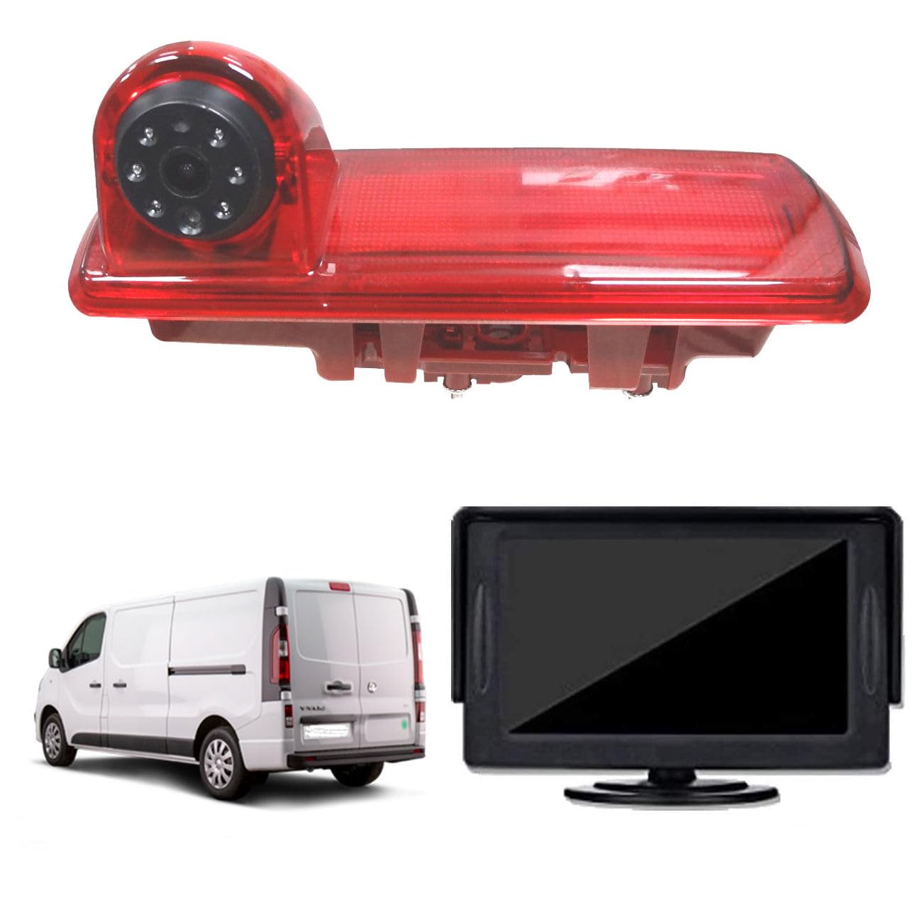Dolphin Automotive Rear Brake Light Reversing Camera For Vauxhall Vivaro Van 2014 – 2019 - With 4.3" Dash Monitor