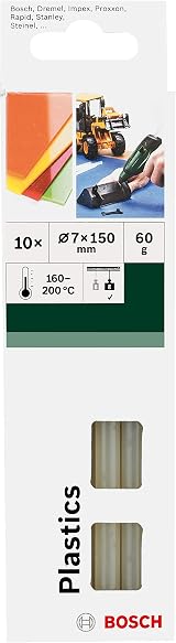Bosch 10 x 60g Plastic Glue Sticks for Glue Gun Ø7 x 150 mm view 2
