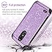 BENTOBEN Phone case for LG Stylo 3 Plus/LG Stylus 3/ LG Stylo 3 LS777/ LG K10 Pro Protective Slim Shockproof Glitter Bling Hard PC Cover Hybrid Sparkly Faux Leather Soft TPU Bumper for Girls Purple