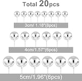 ASTARON 20 Pcs Silver Disco Ball Cake Toppers Sticks Party Decor view 2