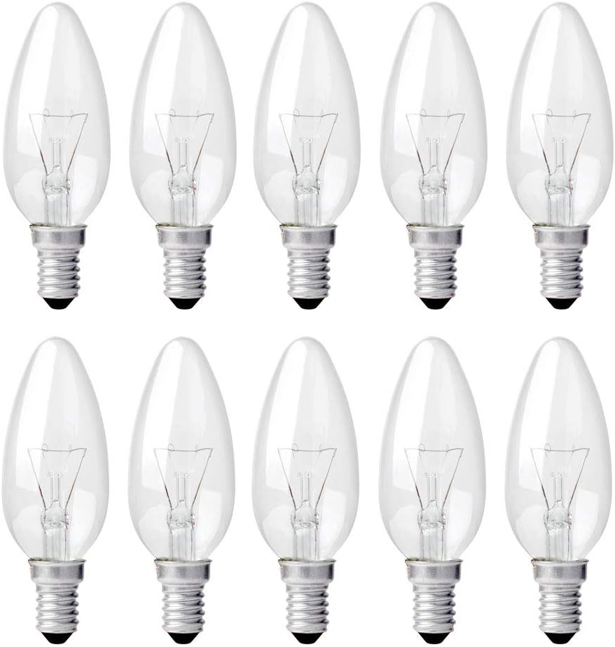 Candle Bulb Pack of 10 25 Watt Candle Light Bulb E14 Candle Bulb