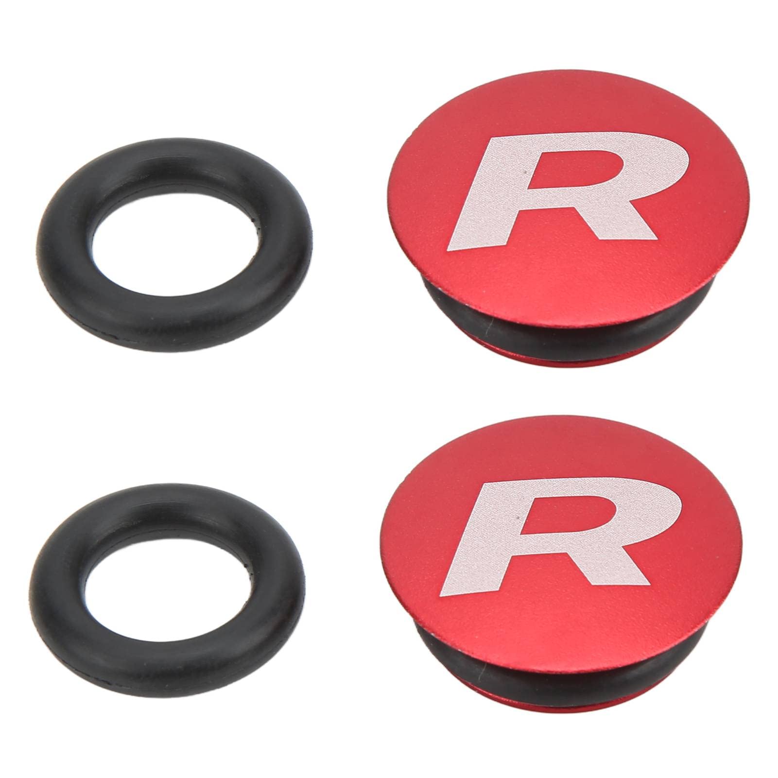 Socobeta 2pcs Mountain Bike Crankset Dust Cover with Rubber Ring, Center Shaft Hollow Integrated Aluminum Alloy for Road Bicycle Red