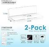 OAPRIRE Acrylic Floating Shelves Set of 2 9 Inch Clear Wall Storage view 5