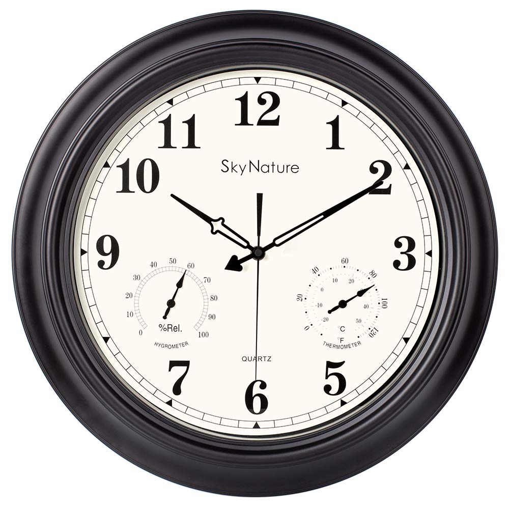 Buy Large Outdoor Clock, 18 Inch Waterproof Clock with Temperature and