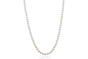 Belacqua Natural Cultured Freshwater Pearl Strand Necklace in Sterling Silver, Size 5.5-9.5mm, Length-16 to 36 Inches, Clasp-Fishhook, Jewelry for Women, Gift Box Included