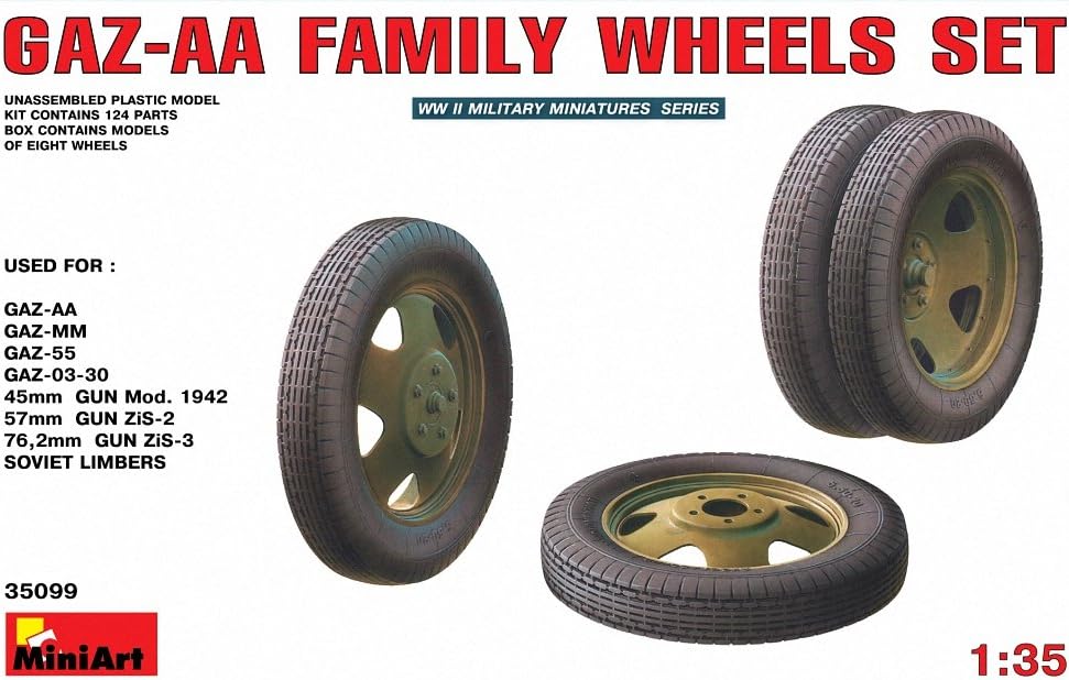 Miniart 1:35 Scale GAZ-AA Family Wheels Set Plastic Model Kit, Small