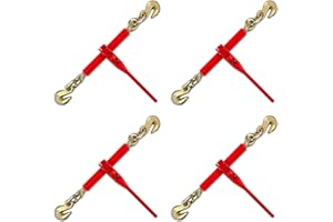 AYMMIC 5/16"-3/8" Ratchet Chain Binder,Drop Forged Ratchet Type Load Binders with 5,400Lbs,with Grappling Hook,Use with 5/16".G70 or 3/8in.G43 Chain,Tie Down Heavy Loads to a Truck or Flatbed Trailer