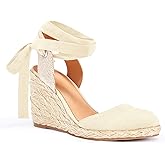 Juliet Holy Womens Lace up Espadrilles Closed Toe Wedges Sandals Strappy Slingback Platform Heels