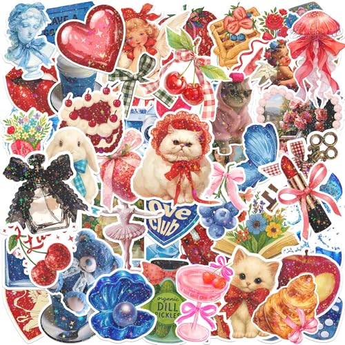 105PCS Coquette Stickers Pack, Cute Aesthetic Stickers, Small Coquette Sticker Pack, Holographic Waterproof Vinyl Decals for Water Bottles, Laptop, Phone Case, Tablet & Scrapbook Decor at Amazon