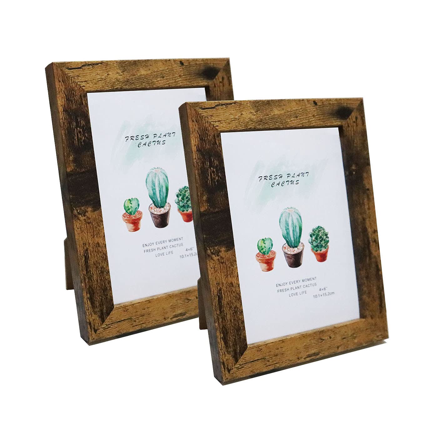 Rustic Picture Frame 3.5x5 inch Photo Frame for Tabletop and Wall 2 Pack Brown — image 1