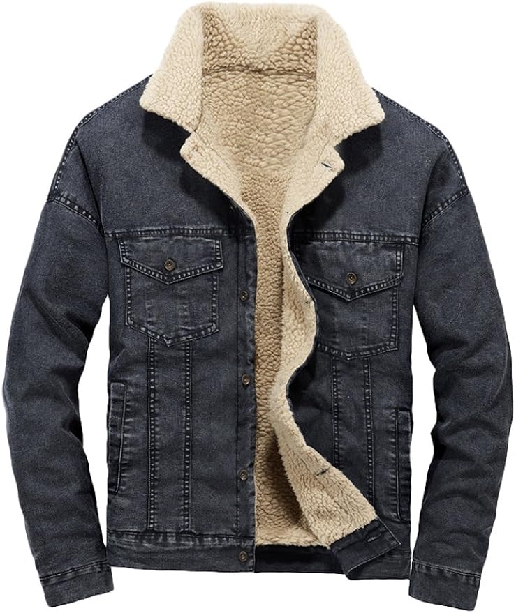 black denim fleece jacket