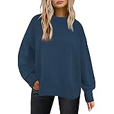 Womens Sweaters Crewneck Long Sleeve Pullover Tops Loose Fit Soft Knit Ribbed Hem Side Slit Casual Fall Winter Outfits