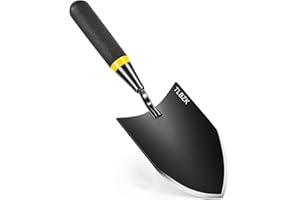TLBZK Heavy Duty Gardening Hand Trowel, Carbon Steel Garden Shovel, Rubber Handle, Very Suitable for Transplantation and Plan