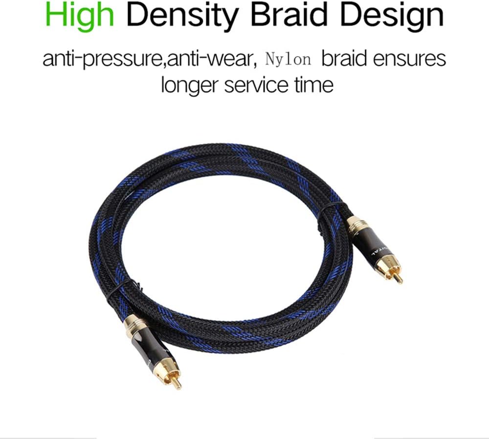 KUYIOHIFI Dual Shielded (OD 8.0mm) RCA Male to RCA Male subwoofer Cable (2 Feet): Computers & Accessories
