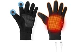 OBEST Heated Gloves, Winter Electric Warm Gloves for Men Women, Three-Speed Temperature Control, Upgraded Touchscreen Gloves for Winter Hiking Ski Riding Cycling, Black