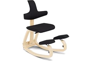 Varier ThatSit Balans Adjustable Ergonomic Kneeling Chair with Backrest, 10-year Limited Warranty, Designed by Peter Opsvik, Natur/Black