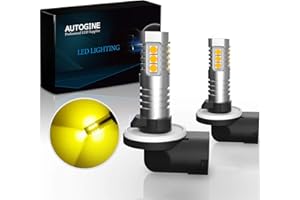 AUTOGINE 881 889 LED Fog Light Bulbs, Extremely Bright 3030-SMD 898 888 862 894 896 886 LED Bulbs with Projector for Cars Trucks SUV Fog DRL Lights(3000K Amber Yellow)
