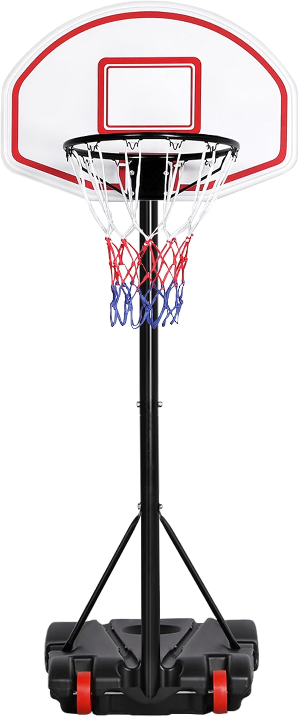 Yaheetech Adjustable Portable Basketball Stand Backboard Hoop Red Wheels