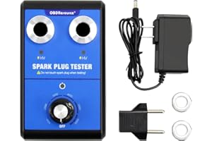 KDATOR Spark Plug Tester, Automotive Engine Ignition Plug Analyzer 110V 220V for 12V Gasoline Vehicles and Motorcycles, Spark Plug 0 to 6000rpm with Double Hole 13MM Spark Plug Socket, Car Spark Tester Tool