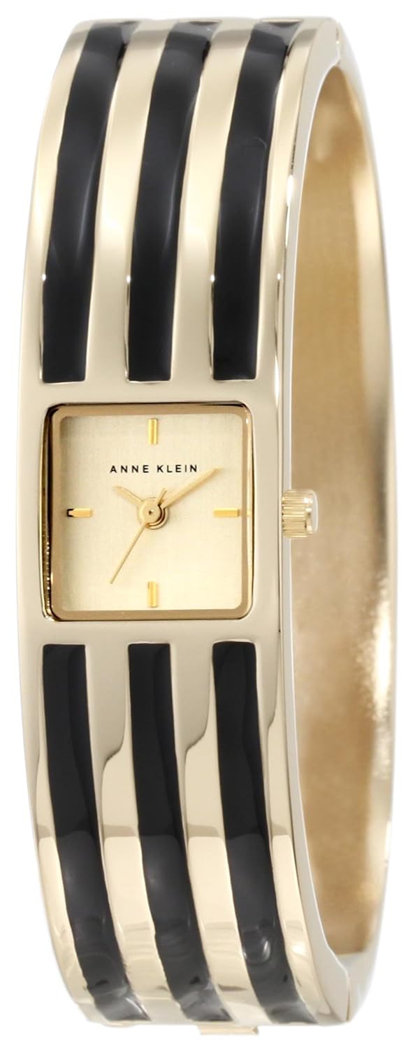 Anne Klein Women's 10/9950BKGB GoldTone Black Enamel