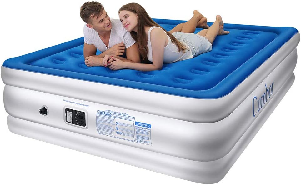 Cumbor Luxury Queen Air Mattress with Builtin Pump, Best Inflatable