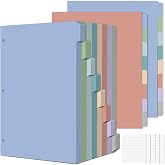 120 Pcs Binder Dividers for 3 Ring Binders, 1/8-Tab, 8 Colors, 15 Sets | 8 Color-Coded Sections with Tabs,for Detailed Organization, Letter Size, Reusable 250 GSM Cardstock for School Office Home