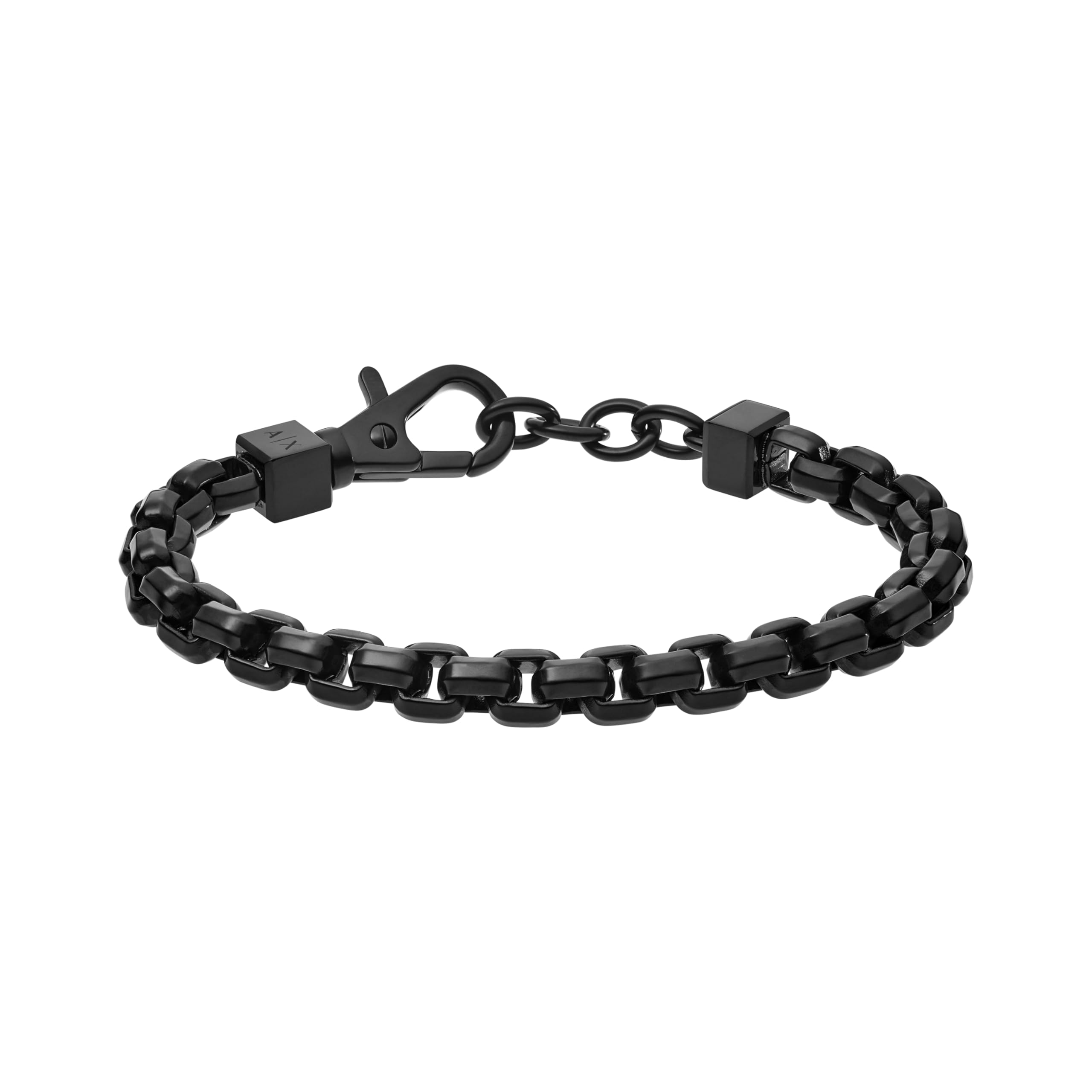 Armani Exchange Mens Stainless Steel Bracelet Color: Black (Model: AXG0047001)