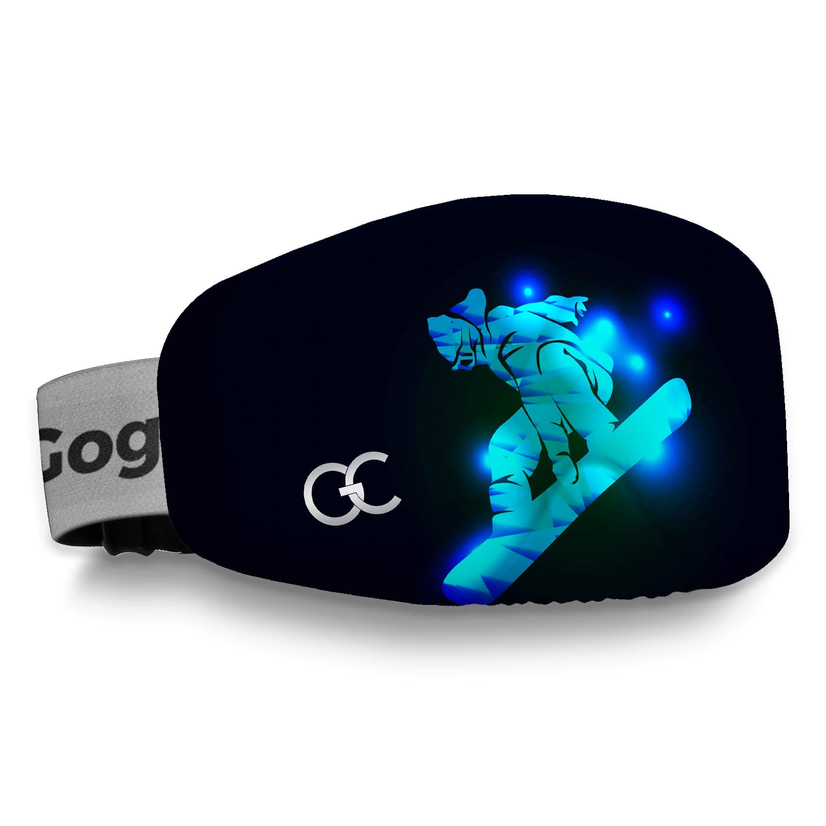 GogglesCover Ski Goggles Protective Cover, Protective Goggle Cover Portable, Ski Goggle Cover Sleeve Anti-Scratch, Ski Goggles Accessories, Ski Equipment, Neon Snowboarder Design
