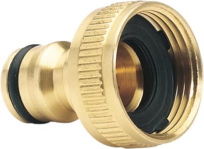 Draper Brass Garden Hose Tap Connector 3/4 Inch Gold