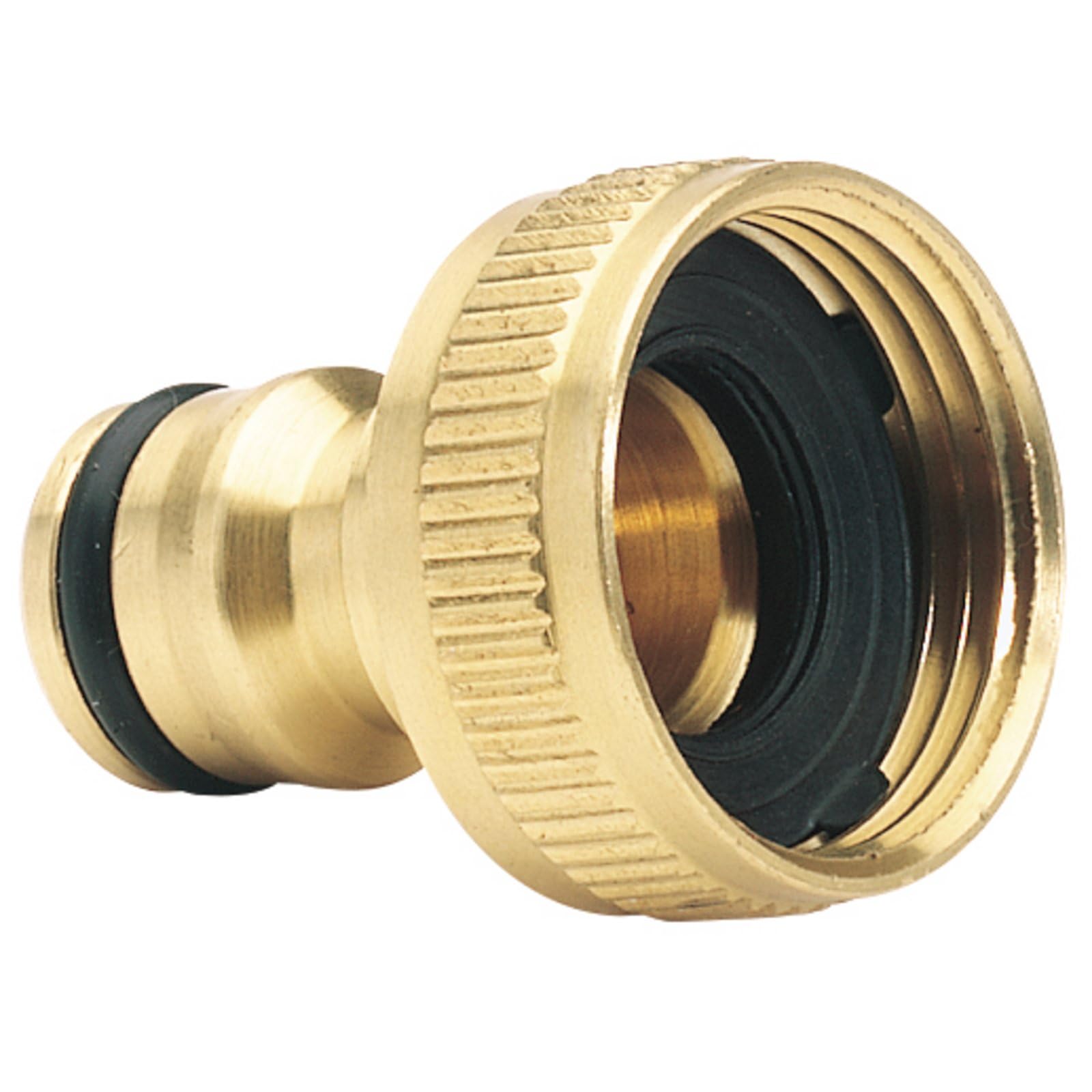 Draper 36198 Brass Garden Hose Tap Connector, 3/4", Gold