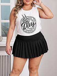 Women's Plus Size Micro Mini Pleated Skirts High