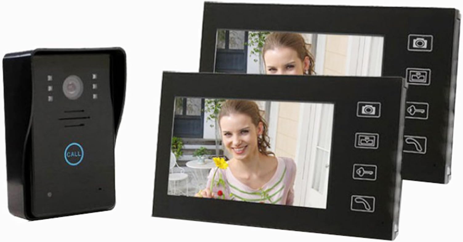 Shanyi 7" Portier Video Interphone Sans Fil Lcd LED Prise Photo Wireless Door Phone Bell 2 Moniteur Tactile