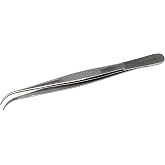 Lab Tweezers High Precision Forceps, 6" (15.2 cm), Fine Strong Curved Point tweezers, Stainless Steel