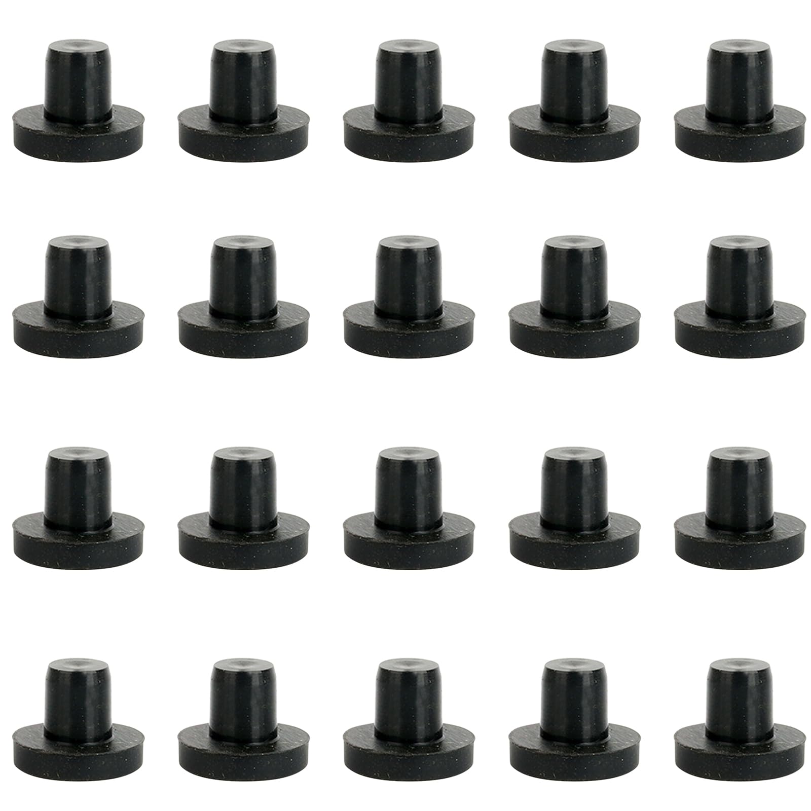 Leliafleury 20Pcs Silicone Solid Stoppers 8mm Silicone Plugs Black Hole Plugs for Bottle Furniture Cabinets Bookshelves