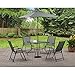 Mainstays Albany Lane 6-Piece Folding Dining Set (Includes Dining table, Folding chairs and Umbrella) (Gray)